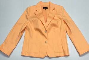Talbots Women's Size 14 Peach Orange Two-Button Cotton Blend Blazer Work Jacket